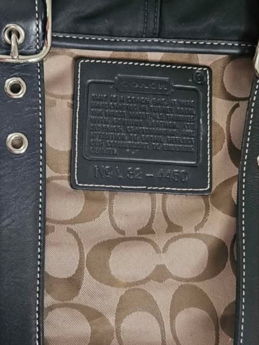 Coach Black Leather Tote with Matching Black Signature Wallet - Picture 7 of 15